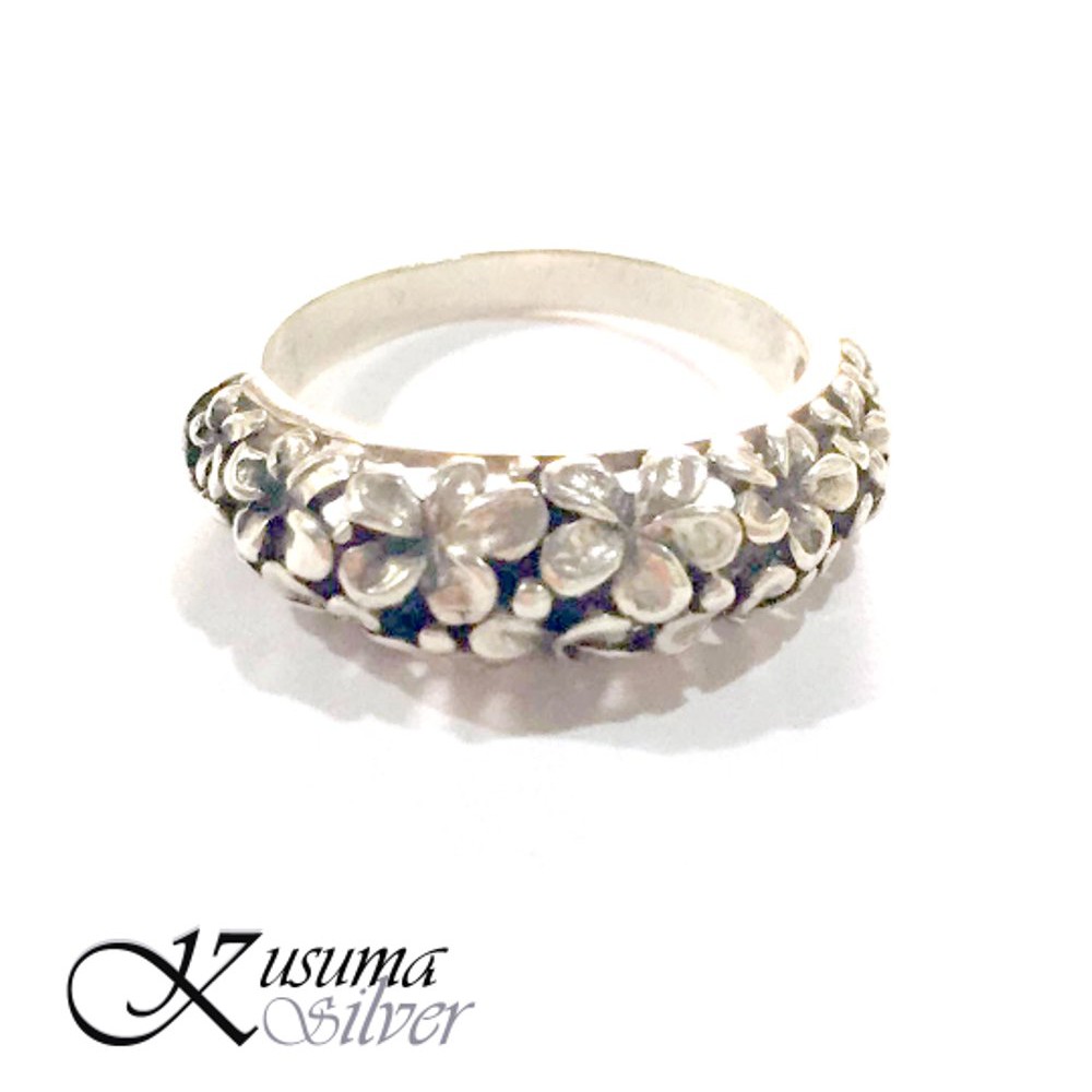 Cincin Ring Perak Silver Bali Motif Bunga Jepun Kamboja Ukir Kecil Asli 925