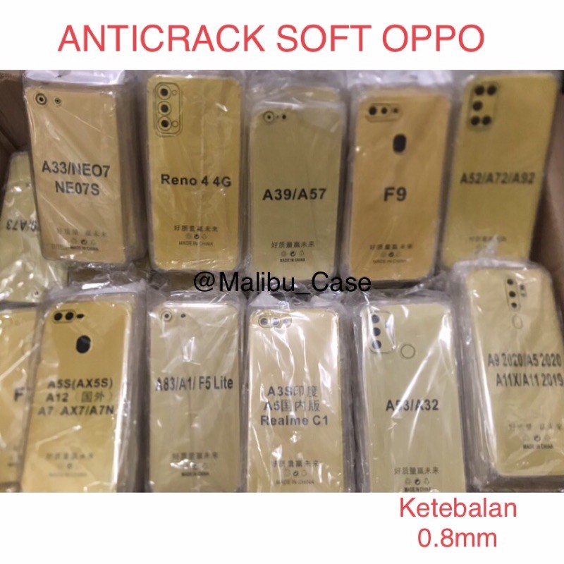 OPPO RENO 4 A33 A52 A53 A92 A1K A3S A5S A12 A31 A37 A71 A83 A9 2020 GROSIR ALL TYPE ANTI CRACK CASE