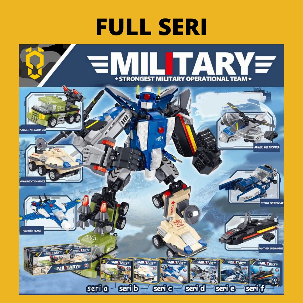 Robot Lego Transformer - Mainan Bricks / Blocks 6-in-1 Truck Robot Compatible LEGO -- Military