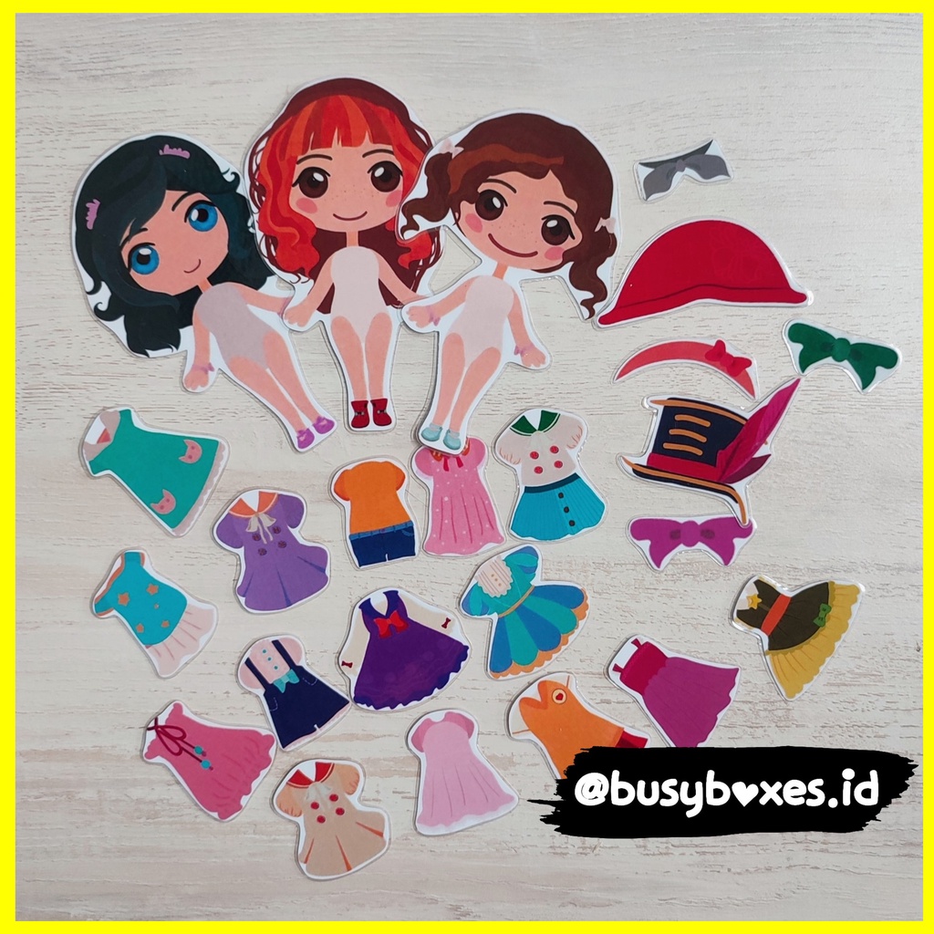 [busyboxes.id] Mainan Edukasi anak 3 tahun boneka pretend play paper doll bp - L