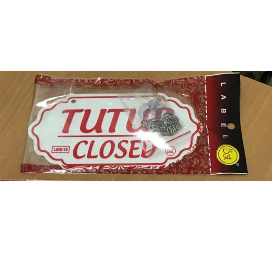 

JTIU Label Akrilik Buka/Open Tutup/Closed Gantung Bolak-Balik Ukuran Medium ◌ 58