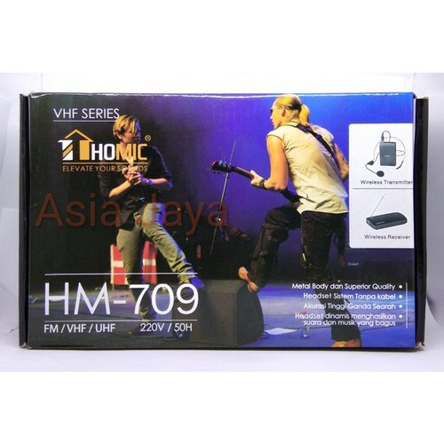 Homic HM-709 Mic Wireless Vokal Mic Senam Mic Imam Masjid Clip On Original