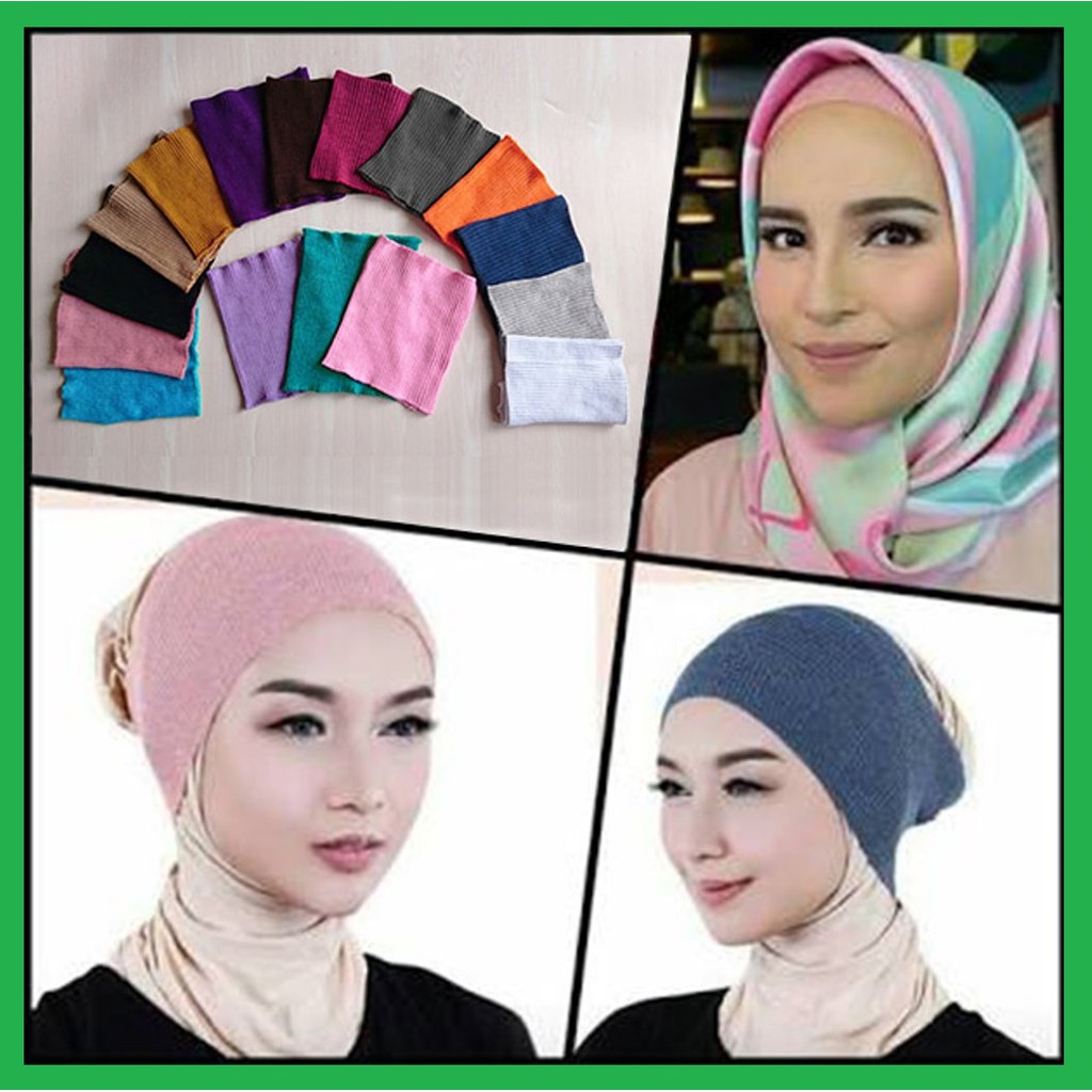 ✅ Bandana Rajut Polos / Inner Rajut / Daleman Hijab Rajut Anti Pusing Not Elzatta /Ciput Rajut Anpus