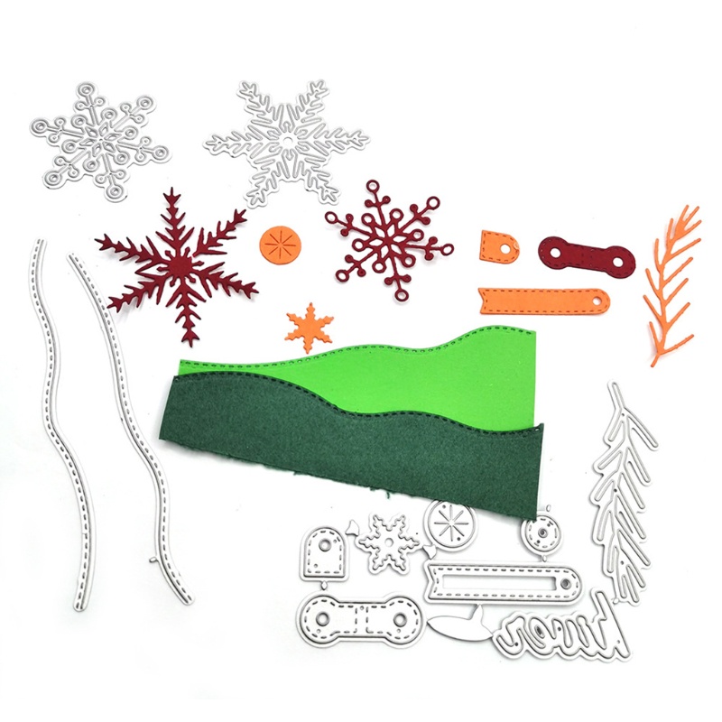 Cetakan Stensil Cutting Dies Motif Snowflake Natal Bahan Metal Untuk Scrapbook / Craft DIY / Kartu