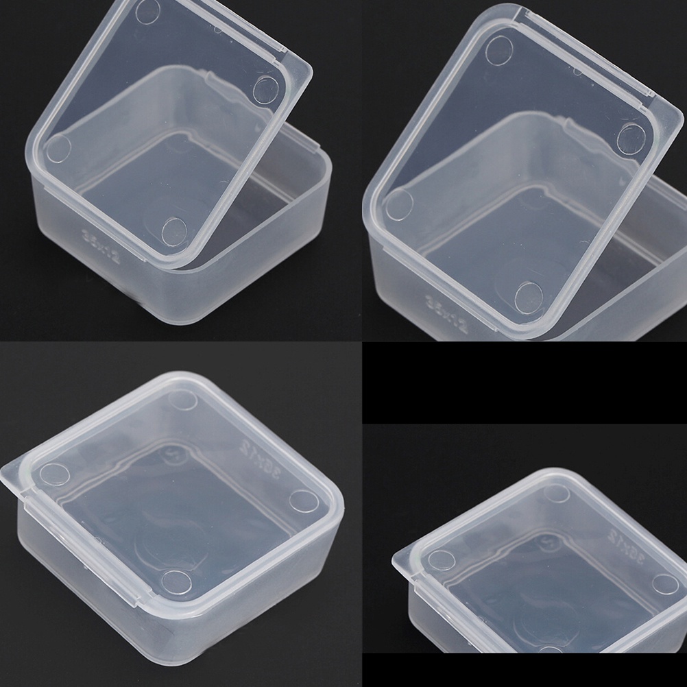 %Home &amp; living%%5pcs Small Transparent Plastic Storage Box clear Square Multipurpose display box