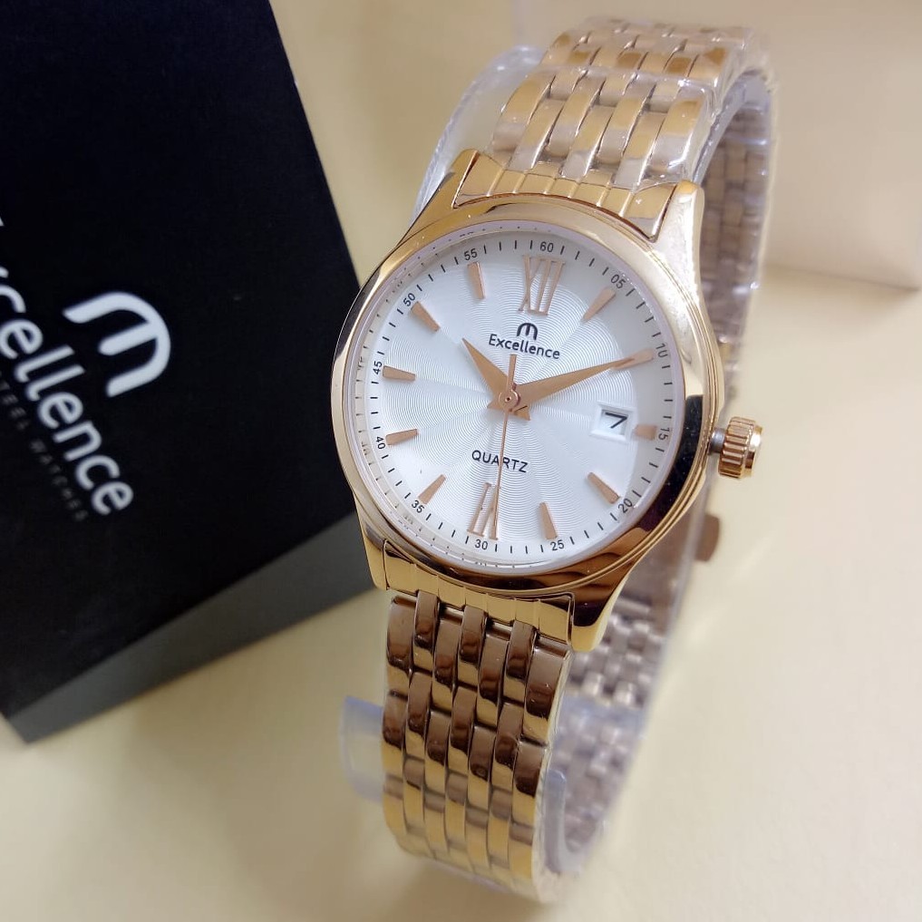 Excellence 8112 - Jam Tangan Wanita Murah - Stainless Stell - Analog Quartz - Anti Air - Original