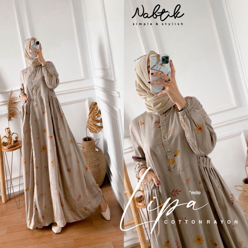 Neww Gamis muslimah LIPA caton rayon ory by nabtik/terbaru