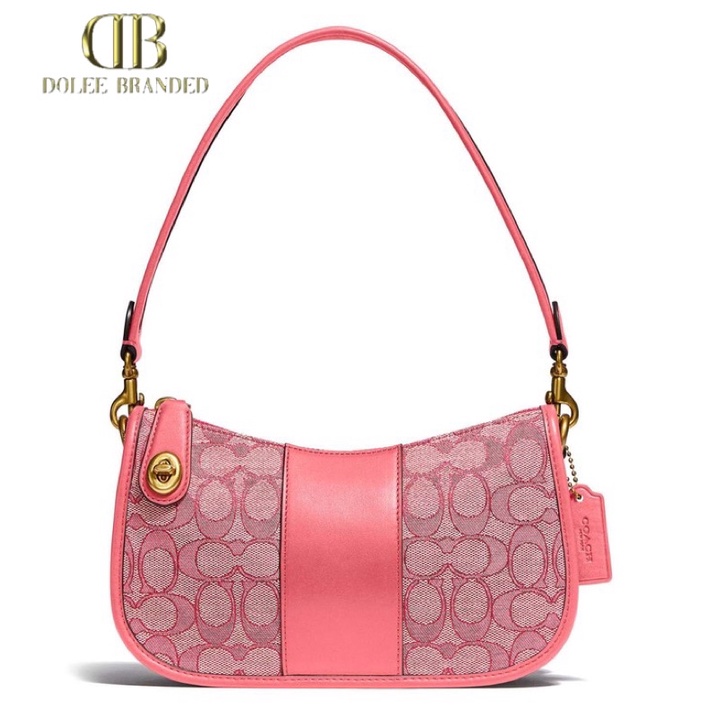 Coach Swinger Bag In Signature Jacquard - Pink (C0721)