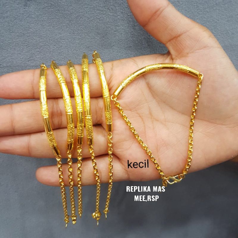 Gelang 1bambu , serabut kelapa, ulat banyak,Rante, apis emas 24k /replika,awet,persis seperti asli,tahan,cantik