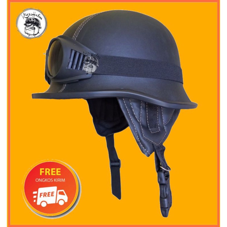 HELM NAZI POLOSAN/HELM KLASIK MILENIAL/HELM RETRO/HELM KULIT/HELM BOGO KLASIK/HELM DEWASA