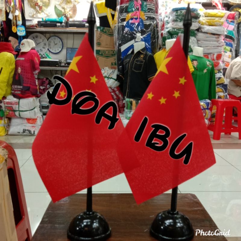 

best seller tiang kayu meja+bendera CHINA ready stock