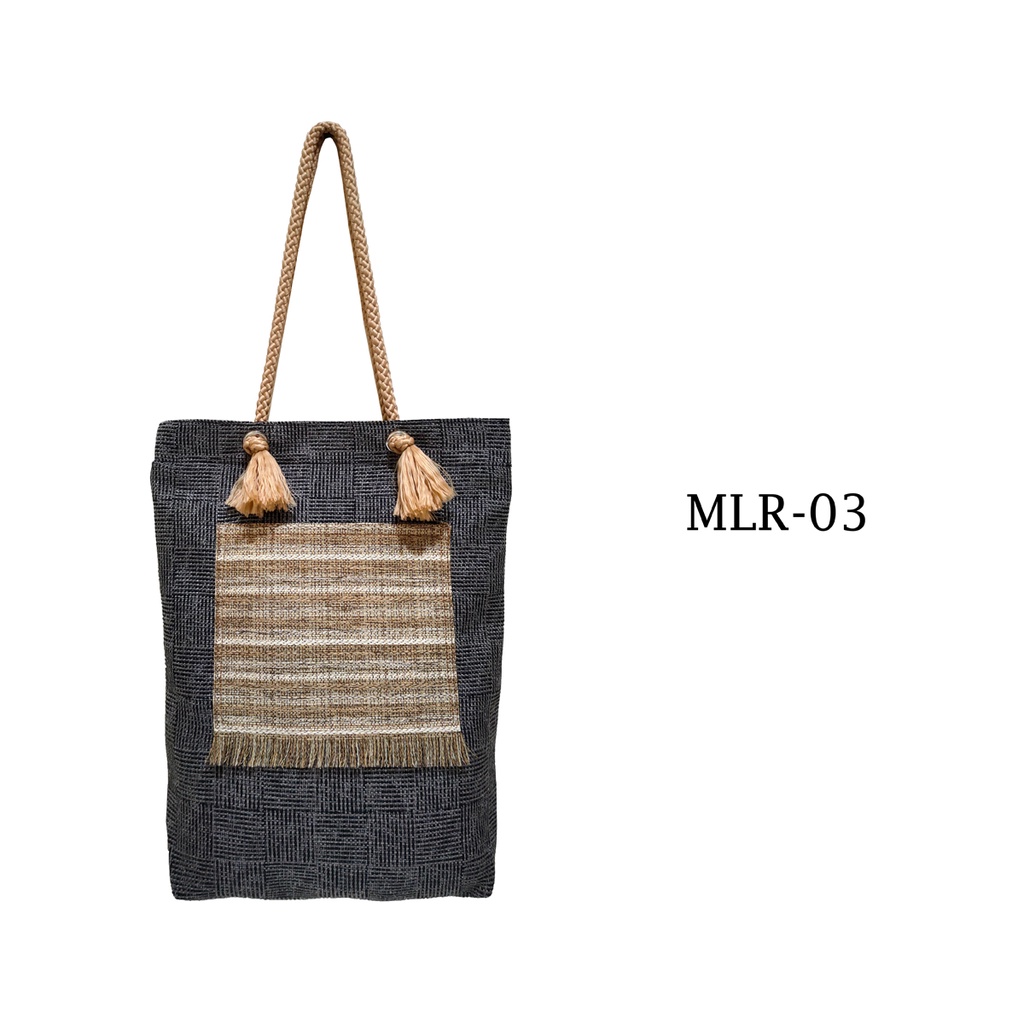 Tote Bag Tali Sumbu Kantong Depan Totebag Wanita 37x30x5cm Motif MLR-03