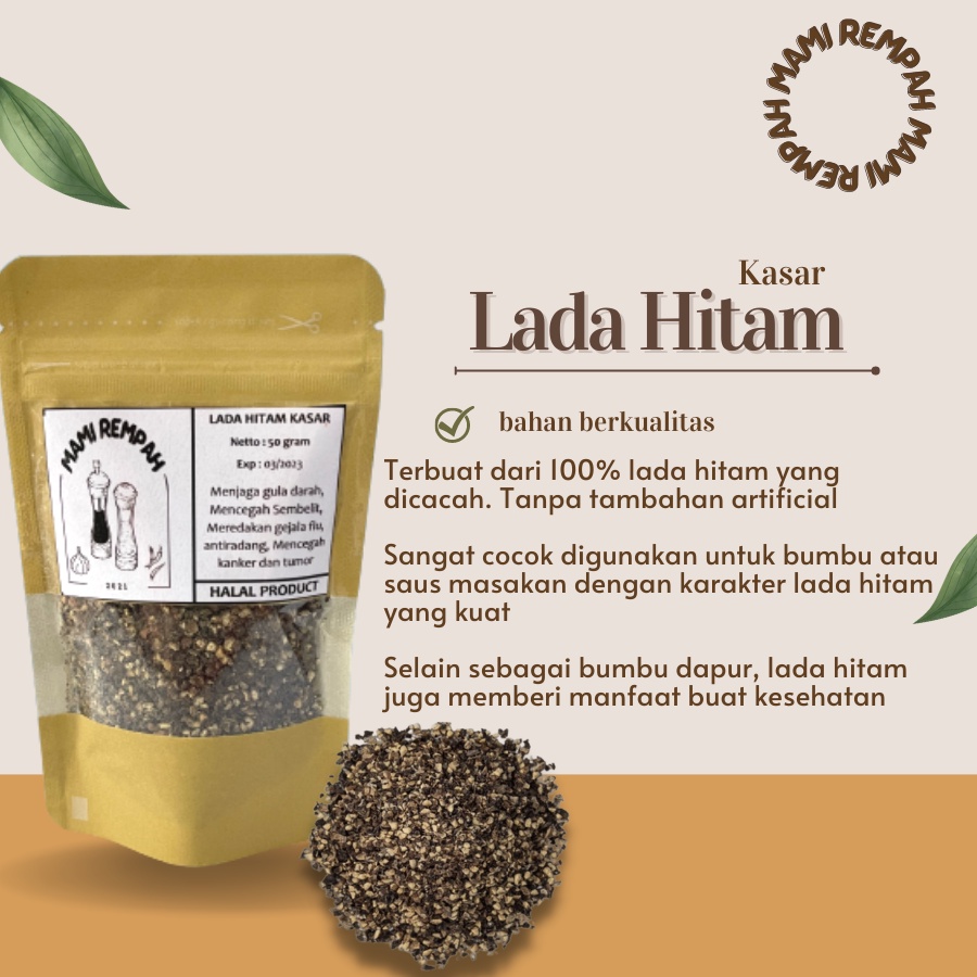 

LADA HITAM CRACK / LADA HITAM KASAR / CRUSHED BLACK PEPPER / 100 gram