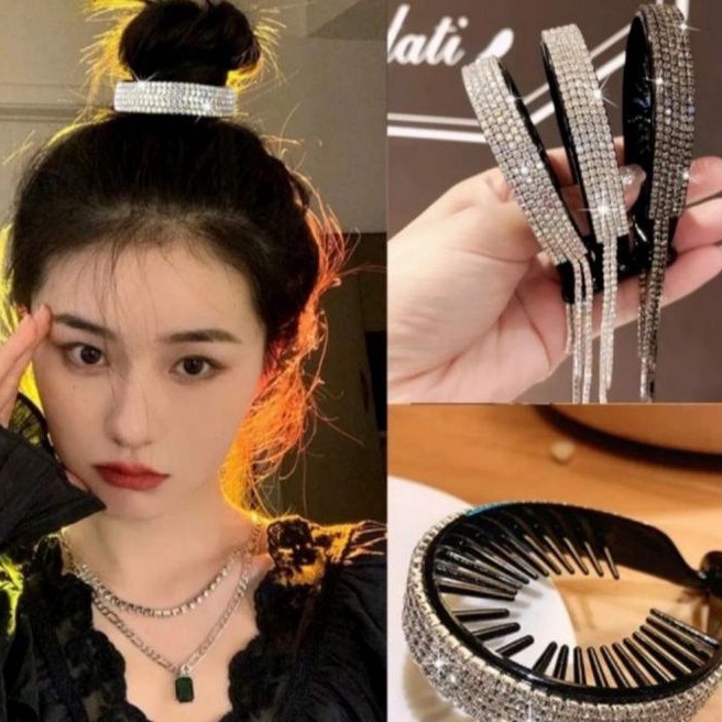 Hiasan rambut cepol jepitan rambut jepit cepol berlian berkilau