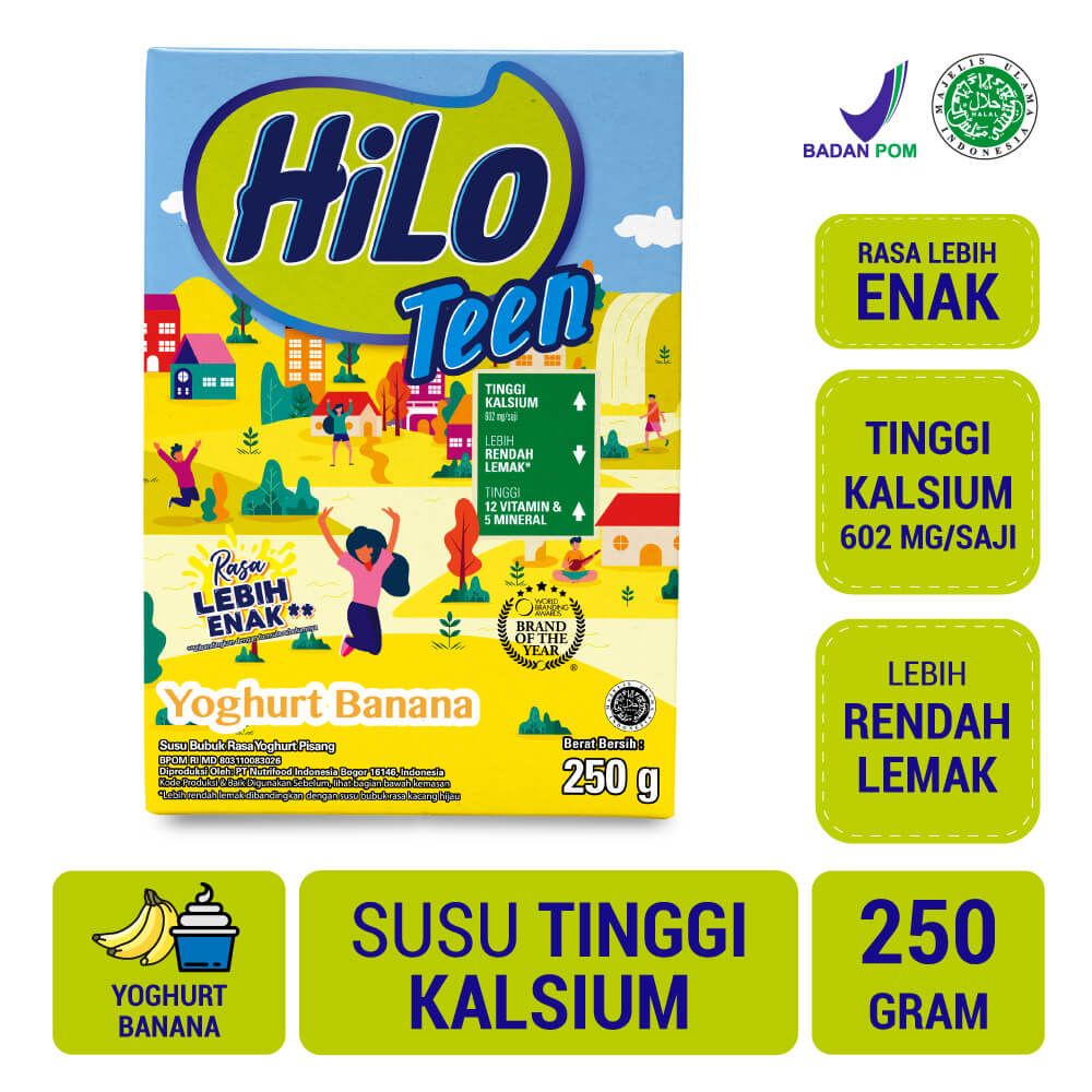 

HiLo Teen Yoghurt Banana 250g - Susu Tinggi Kalsium Lebih Rendah Lemak