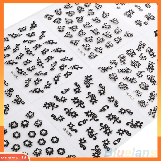 (ONWO) 30 Lembar / Set Stiker Decal Motif Bunga Campur Untuk Aksesoris Nail Art / Manicure DIY