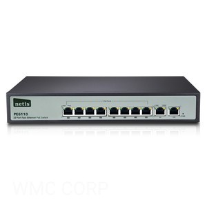 Netis PE6110 10 Port Fast Ethernet PoE Switch/ 8 Port PoE