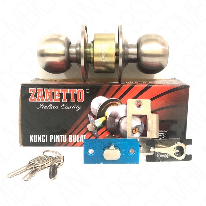 Kunci Pintu Bulat Stainless Zanetto