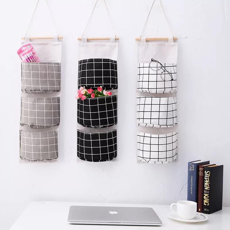 GERAIFATIN!!! Rak Gantung Wall Hanging Storage Organizer Susun 3 Kotak / Tempat Penyimpanan Pouch Gantung