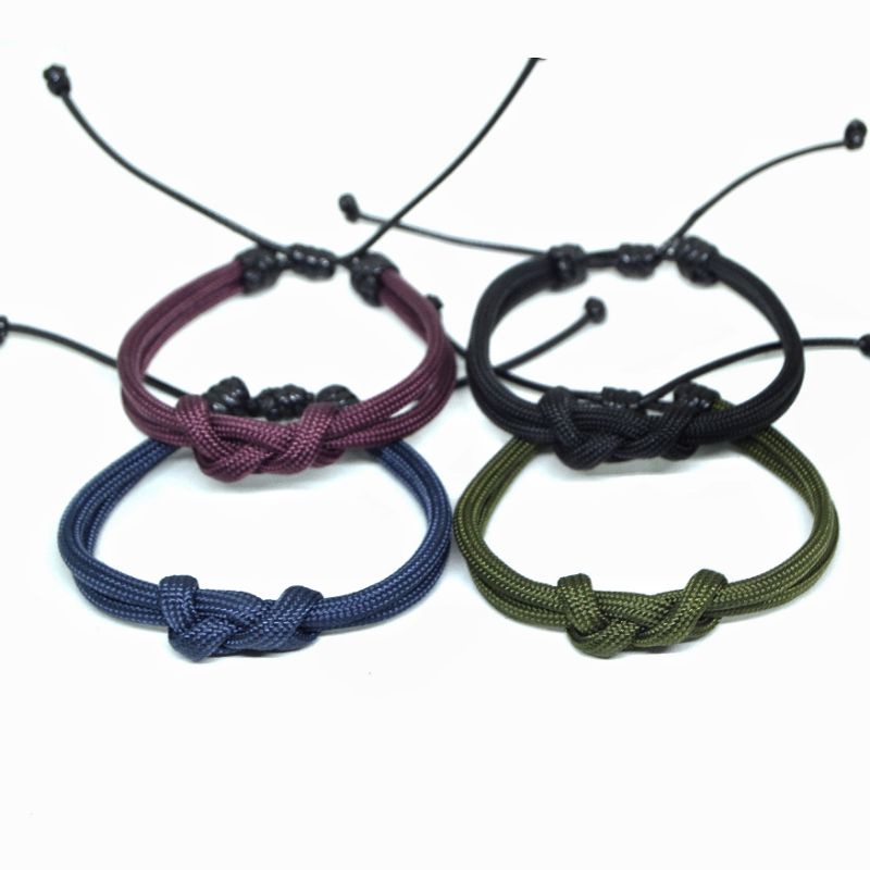 Gelang Pria Wanita Unisex Tali Paracord 4mm Infinity Adjustable