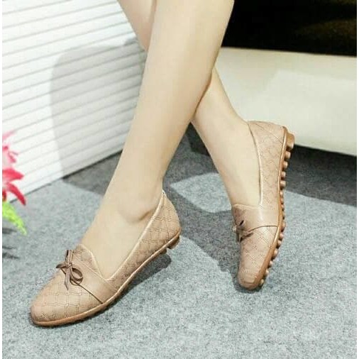 Flatshoes Kulit Ular Sintetis ML04 / BLD01