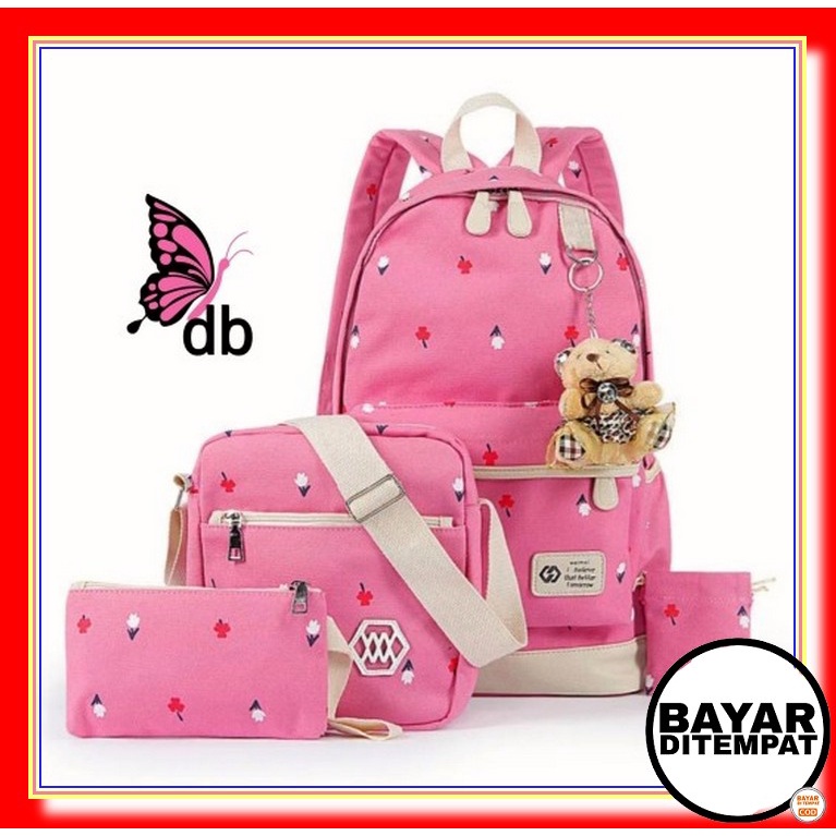 Tas Ransel Anak Sekolah Sd Tk Paud - Perempuan Kelas 1 2 3 4 5 6  AV731  Sekolah Wanita Cewek Set 4