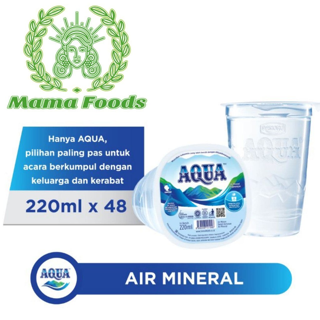 

Air Minum AQUA 220ml Kemasan Mineral Cup Gelas Kecil Promo Harga Agen