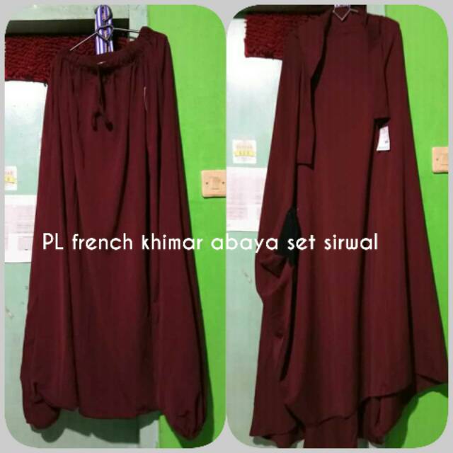 Preloved french khimar abaya set sirwal jumbo