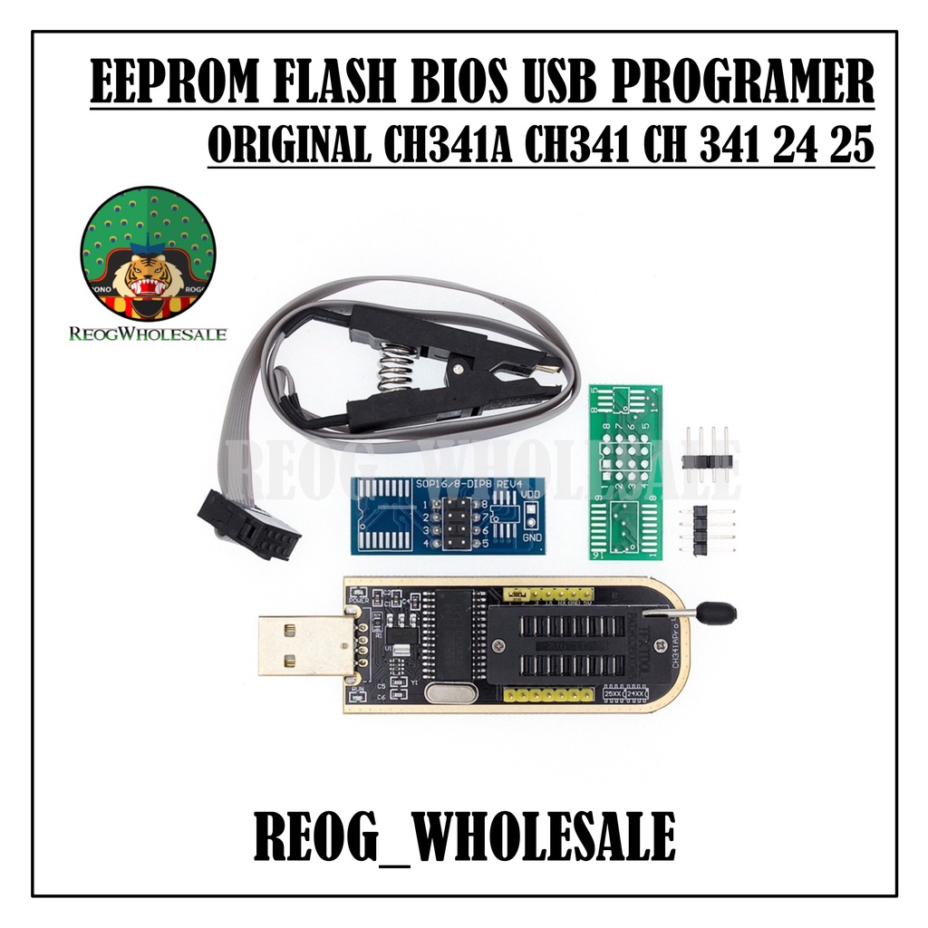 ORIGINAL CH341 CH341 CH 341 24 25 SERIES EEPROM FLASH BIOS USB PROGRAMER Dengan Klip Uji Untuk Eeprom 93cxx/25cxx/24cxx