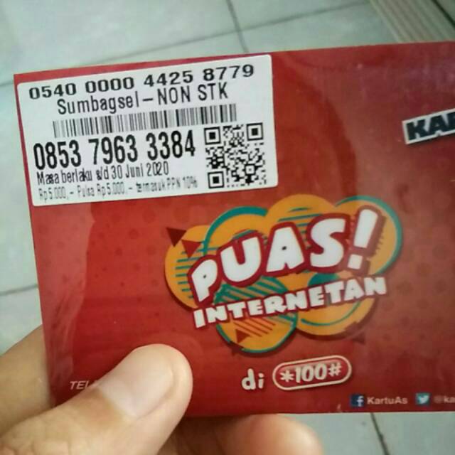 Kartu perdana AS SUMBAGSEL exp.mei  2020 5k