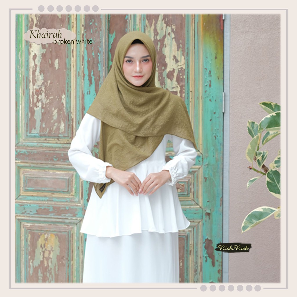 Jilbab Azalea ukuran 120x120 By Riskirich Warna Army