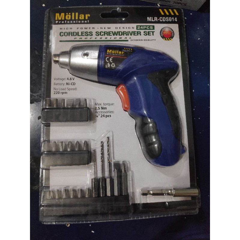 mollars cordless screwdriver set 24 MLR-CDS014