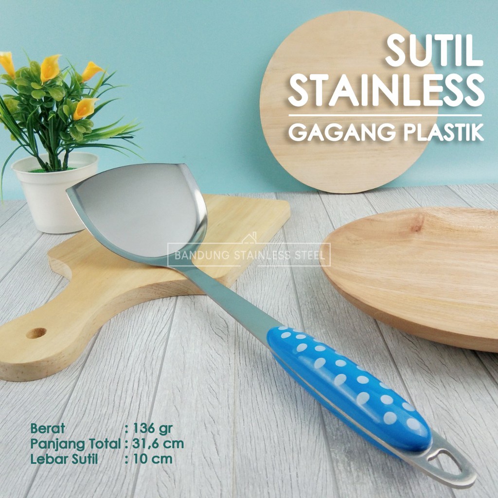 Susuk sutil spatula stainless steel murah gagang plastik KW-W01