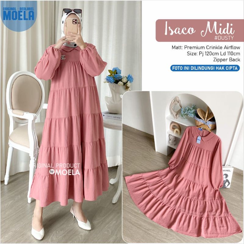 ISACO MIDI GAMIS DRESS ORI MOELA