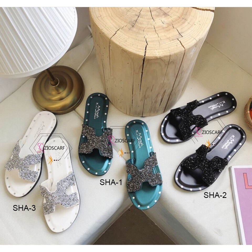 (COD) SHA SANDAL  WANITA FLAT / SLIP SANDAL WANITA TERLARIS