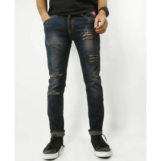 Celana panjang jeans/ celana distro/ panjang sobek/ vlg36'/blackviper