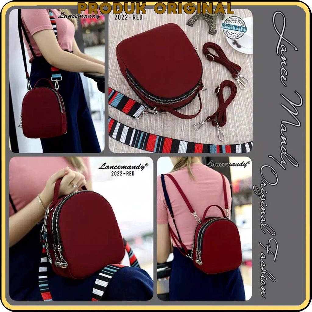 PROMO LANCEMANDY 2022 | Tas Selempang | Backpack Parasut Wanita Tas Ransel Import Original | Ransel Cewek | Ransel Perempuan | Tas Wanita