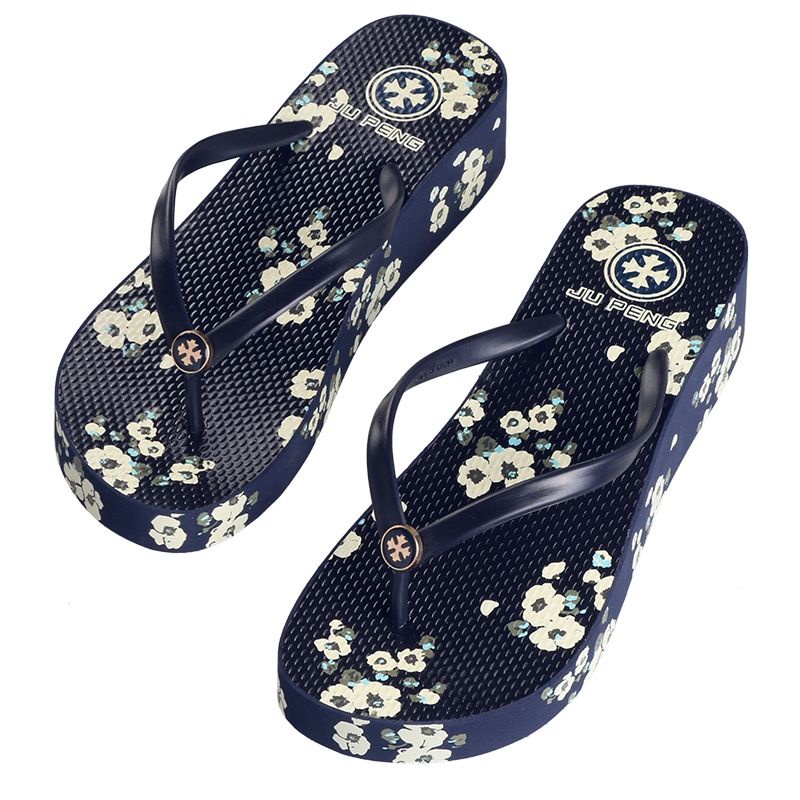 Sandal Wanita Terbaru 2022 - Sandal Wedges Motif Bunga One Mutiara