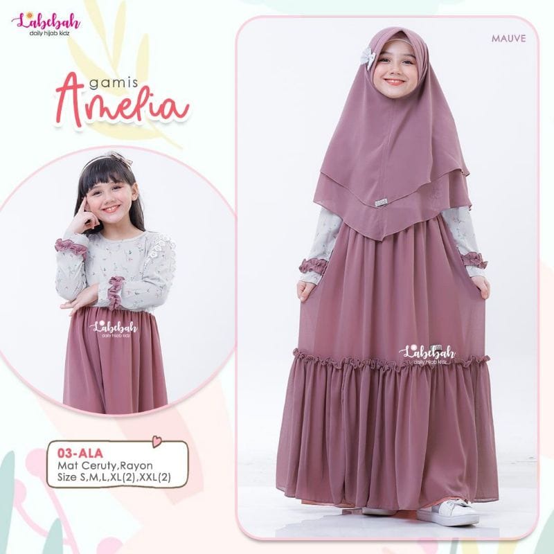 LABEBAH GAMIS ANAK AMELIA A6020 UMUR 2-3 THN