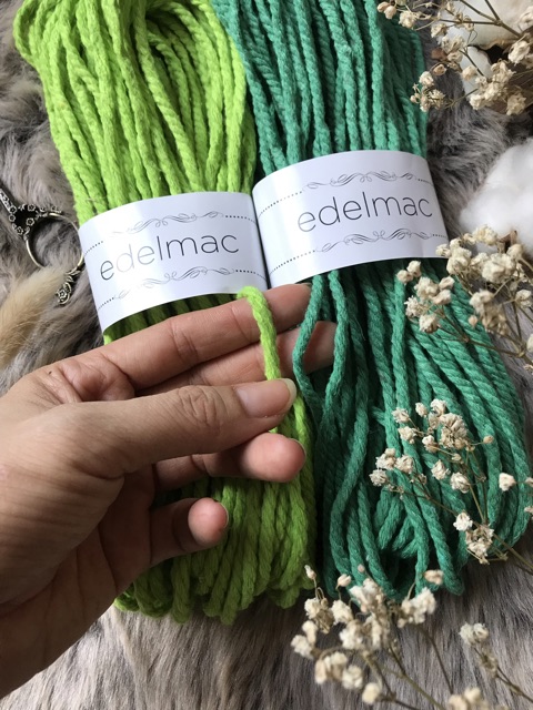 Ecer 20m Tali | Tali Katun Macrame Hijau Green 4mm Twist