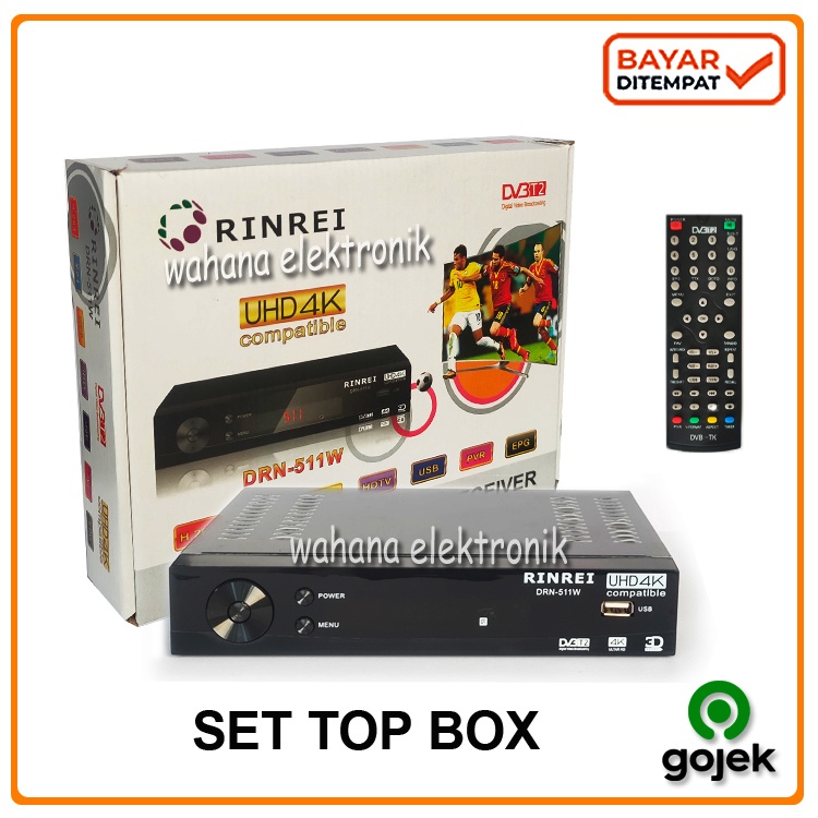 STB TV DIGITAL DVB T2 Set Top Box Digital Receiver TV STB RINREI DRN-511W tabung android tv bergaran