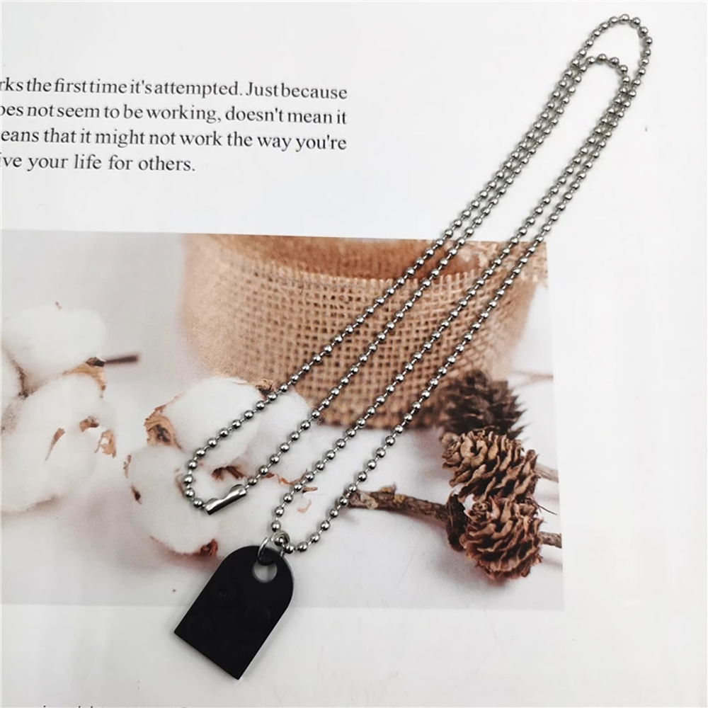 ELEGANT Creative Heart Necklace Hip hop Valentine's Gift Couple Necklaces Lovers Women Trendy Friends Men Building Brick Beads Chain