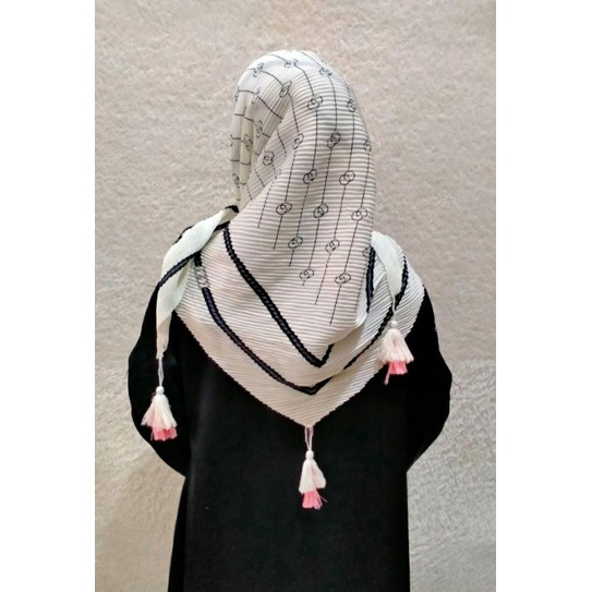 Hijab Segi Empat New S4 Jambul Plisket Ori By NN