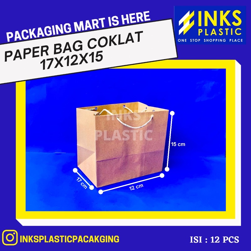 

PAPER BAG COKLAT 17x12x15 (12 PCS)