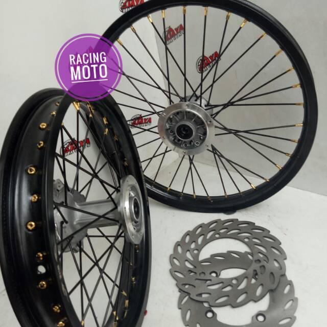 PAKETAN VELG KLX 150 DTRACKER FREE CAKRAM VELG RING 16-19 PLUS STEL VELG LENGKAP