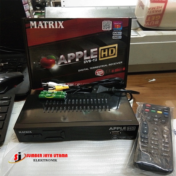 Set Top Box Receiver Matrix Apple 8 MB/4 MB DVB T2 Merah STB Youtube