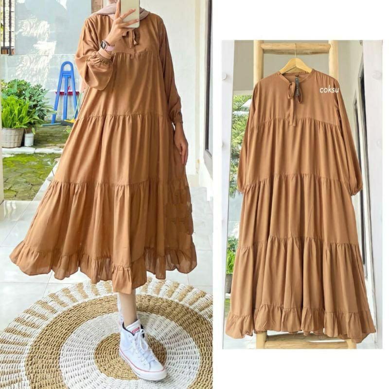 Sojin midi dress rample susun LD 110 premium quality