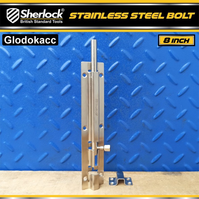 Grendel Slot Kunci Pintu 8 inch / Sherlock Stainless Steel