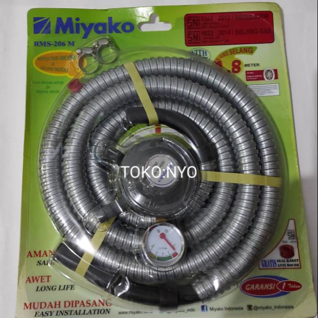 Selang&amp; Regulator Miyako 1,8 m Selang Metal