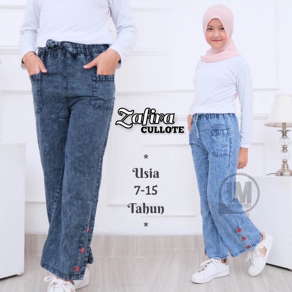 Celana Kulot Anak Perempuan  Celana Jeans Anak Usia 7-15 Tahun